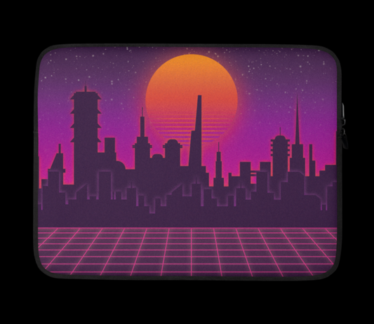 Cyberpunk city themed Laptop Sleeve